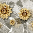 Miniatura fototapety Goldene Blumen und Marmor