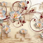 Miniatura fototapety Magnolien und Würfel