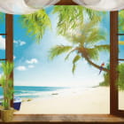 Miniatura fototapety Fenster mit Blick auf den Strand