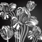 Miniatura fototapety Blumen auf schwarzem Hintergrund