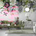Miniatura fototapety Blumen und Text we wnętrzu salonu
