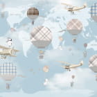 Miniatura fototapety Ballons und Flugzeuge auf der Karte