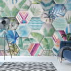 Miniatura fototapety Tropische Geometrie 3D we wnętrzu salonu