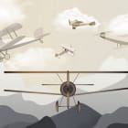 Miniatura fototapety Flugzeuge am Himmel