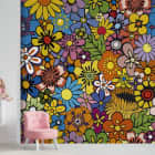 Miniatura fototapety Farbenfrohe Blumen we wnętrzu pokoju dziecka