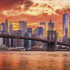 Miniatura fototapety Orangefarbener Sonnenuntergang in New York