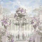 Miniatura fototapety Blumen und Brunnen im Garten