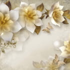Miniatura fototapety 3D-Blumen und Perlen