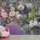 Miniatura fototapety Sommerblühender Blumenstrauß we wnętrzu przedpokoju