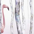 Miniatura fototapety Flamingo im Wald fragment # 1