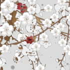 Miniatura fototapety Kirschblütenzeichnung fragment # 1