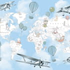 Miniatura fototapety Kinderkarte mit Flugzeugen