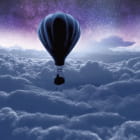 Miniatura fototapety Heißluftballon über den Wolken