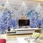 Miniatura fototapety Malerischer Blumenstrauß 3D we wnętrzu salonu