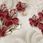 Miniatura fototapety Rote Blumen in Diamanten