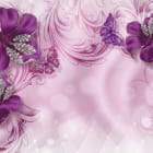 Miniatura fototapety Lila funkelnde Blumen 3D