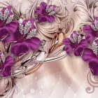 Miniatura fototapety Lila Blumen in Diamanten