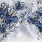 Miniatura fototapety Blaue Blumen in Diamanten