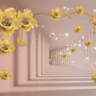 Miniatura fototapety Goldene Rosen im Tunnel