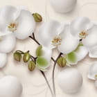 Miniatura fototapety Weiße Orchidee und Kugeln