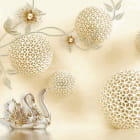 Miniatura fototapety Goldene Schwäne und Kugeln