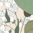 Miniatura fototapety Flamingo und Blumen fragment #2