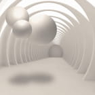 Miniatura fototapety Kugeln in einem weißen Tunnel