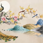 Miniatura fototapety Luxuriöse Landschaft mit einem Pfau