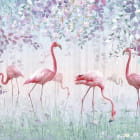 Miniatura fototapety Flamingo im Frühlingsgarten