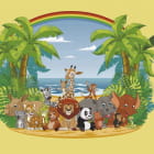 Miniatura fototapety Afrikanische Tiere zeichnen