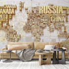 Miniatura fototapety 3D-Karte der Erde we wnętrzu salonu