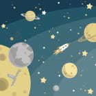 Miniatura fototapety Rakete im Weltraum