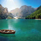 Miniatura fototapety Sonne über einem Bergsee