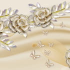 Miniatura fototapety Kostbare Blumen und Schmetterlinge