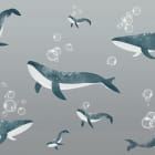 Miniatura fototapety Wale unter Wasser