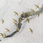 Miniatura fototapety Goldene Herde auf Marmor