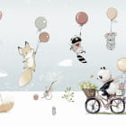 Miniatura fototapety Niedliche Tiere und Bälle