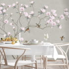 Miniatura fototapety Blumen und Vögel we wnętrzu kuchni