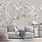 Miniatura fototapety Blumen und Vögel we wnętrzu salonu