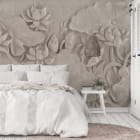Miniatura fototapety Florales Flachrelief we wnętrzu sypialni