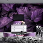 Miniatura fototapety Violettes Laub we wnętrzu sypialni
