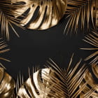 Miniatura fototapety Goldene Blätter auf schwarzem Hintergrund