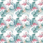 Miniatura fototapety Rosa Flamingos in Blättern