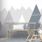 Miniatura fototapety Schneebedeckte Berge zeichnen we wnętrzu pokoju dziecka