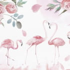 Miniatura fototapety Rosa Flamingos in Blumen