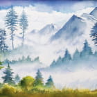Miniatura fototapety Aquarelllandschaft