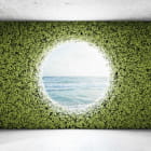 Miniatura fototapety Meer hinter der grünen Wand