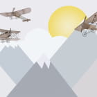Miniatura fototapety Flugzeuge am Himmel im Morgengrauen