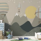 Miniatura fototapety Heißluftballons über den Bergen we wnętrzu pokoju nastolatka
