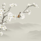 Miniatura fototapety Blühende Magnolie in den Bergen